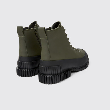 Back view of Pix Khaki lace up boot for men
