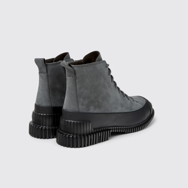 Back view of Pix Multicolor Nubuck and Leather Mid Boots for Men.