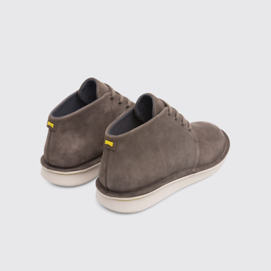 Back view of Formiga Brown Gray Ankle Boots for Men