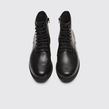 Overhead view of Neuman Black Ankle Boots for Men