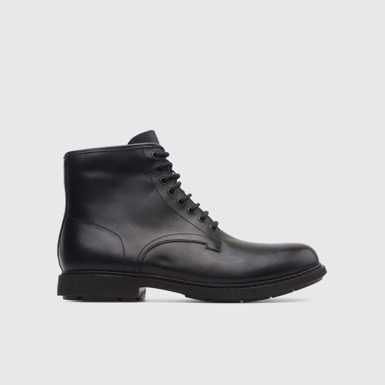 Side view of Neuman Black Ankle Boots for Men