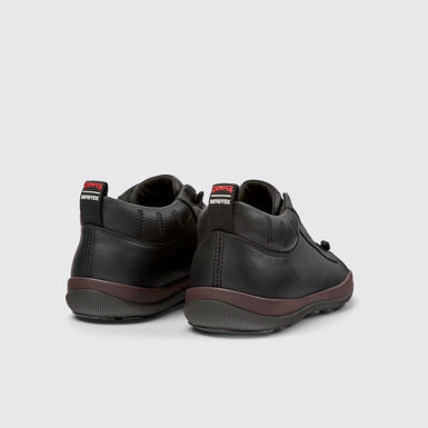 Back view of Peu Pista Black leather shoes for men
