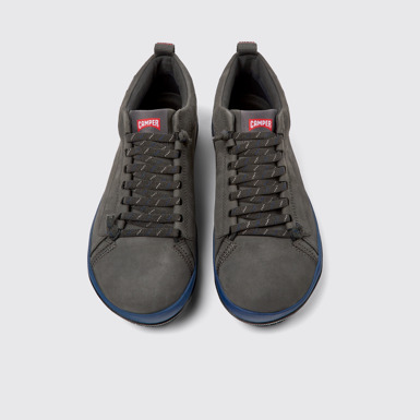 Overhead view of Peu Pista Gray nubuck shoes for men