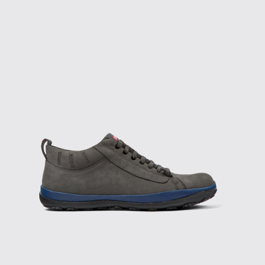 Side view of Peu Pista Gray nubuck shoes for men