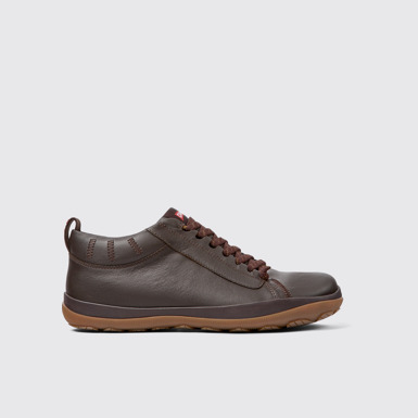 Side view of Peu Pista Brown leather shoes for men