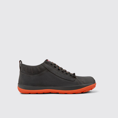 Side view of Peu Pista Gray nubuck shoes for men