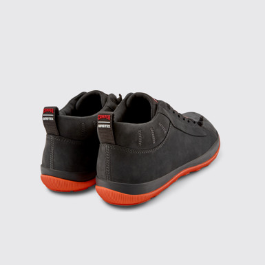 Back view of Peu Pista Gray nubuck shoes for men