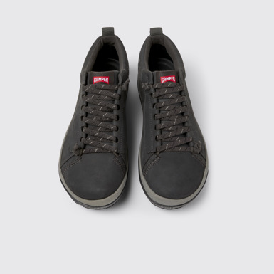 Overhead view of Peu Pista GM Gray Nubuck Ankle Boots for Men.
