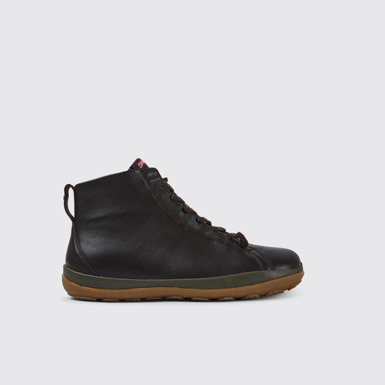 Side view of Peu Pista Brown leather ankle boots for men