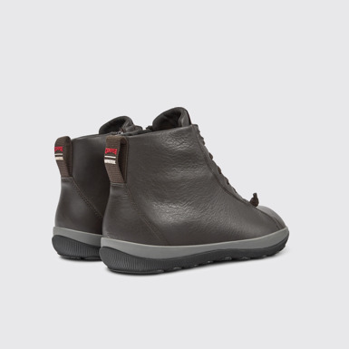 Back view of Peu Pista Brown leather ankle boots for men