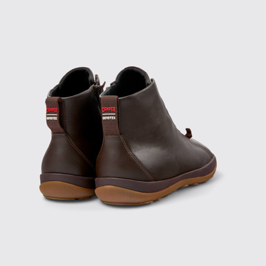 Back view of Peu Pista Brown leather ankle boots for men