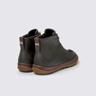 Back view of Peu Pista GM - GORE-TEX Gray Leather Mid Boots for Men.