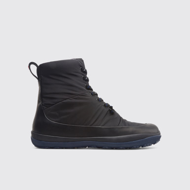 Side view of Peu Pista Black Ankle Boots for Men