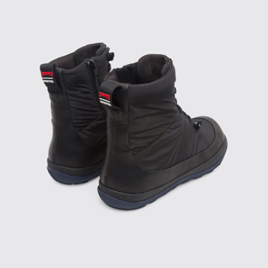 Back view of Peu Pista Black Ankle Boots for Men
