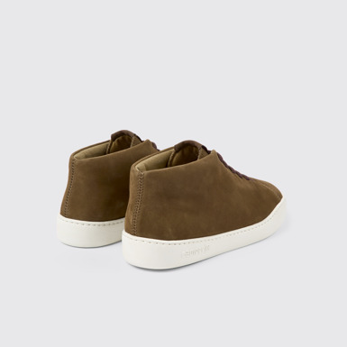 Back view of Peu Touring Brown nubuck sneakers for men