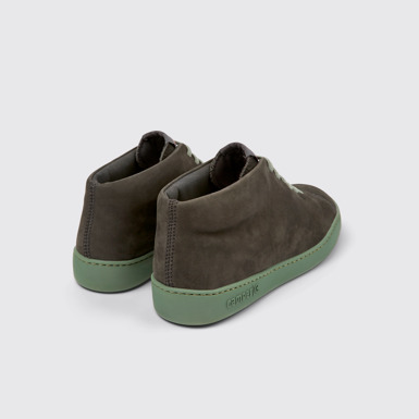 Back view of Peu Touring Gray nubuck sneakers for men