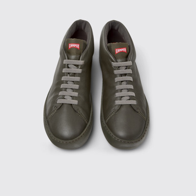 Overhead view of Peu Touring Green Leather Sneaker Boots for Men.