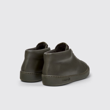 Back view of Peu Touring Green Leather Sneaker Boots for Men.