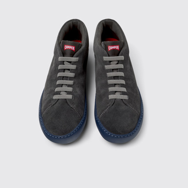 Overhead view of Peu Touring Gray Suede Sneaker Boots for Men.
