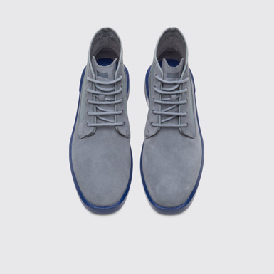 Overhead view of Bill Men’s mid gray lace-up boot