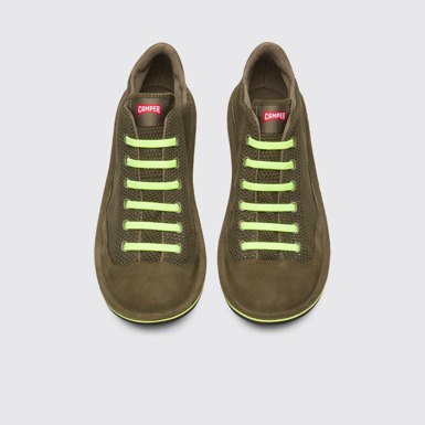 Overhead view of Beetle Men`s green sneakers