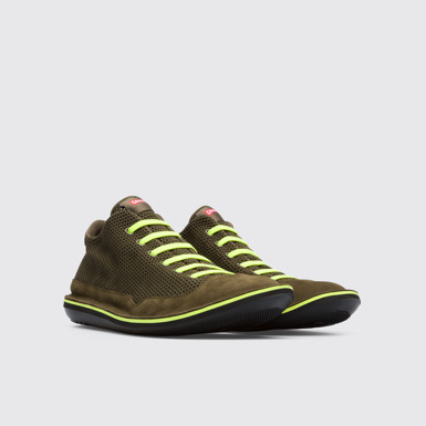 Front view of Beetle Men`s green sneakers