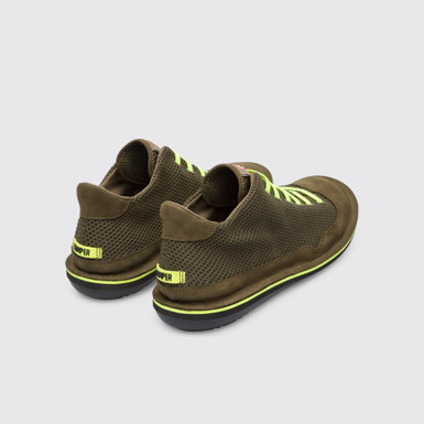 Back view of Beetle Men`s green sneakers