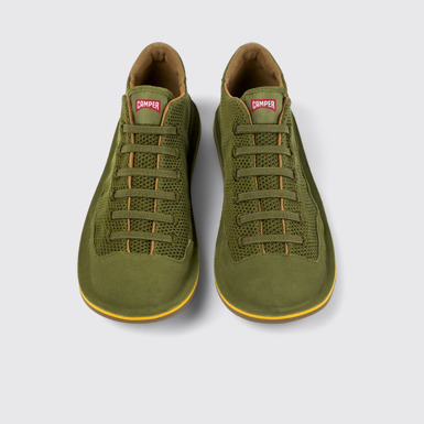 Overhead view of Beetle Green Textile/Nubuck Basket Bootie for Men