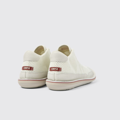 Beetle Zapatilla de baloncesto de tejido/piel blanca para hombre