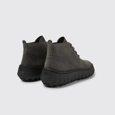 Ground Stivaletto in pelle scamosciata cerata grigio scuro