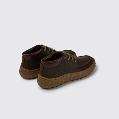 Back view of Ground Dark brown waxed suede shoes