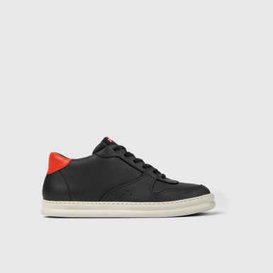 Side view of Runner Multicolor Leather Sneaker Boots for Men.