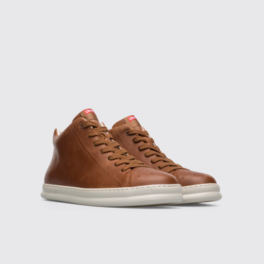 Front view of Runner Men's brown ankle boot