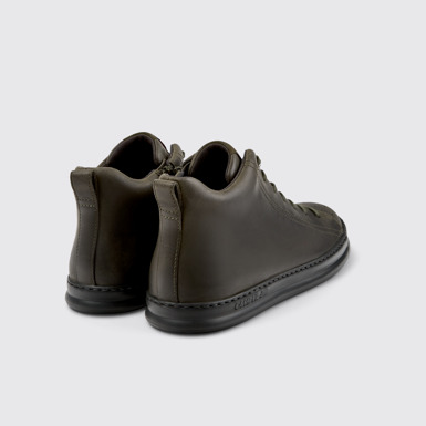 Back view of Runner Green nubuck ankle boots for men