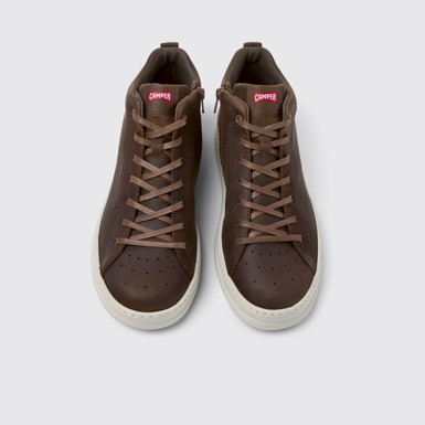 Overhead view of Runner Brown Nubuck Ankle Boots for Men.