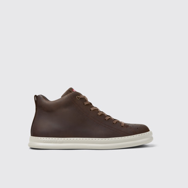 Side view of Runner Brown Nubuck Ankle Boots for Men.