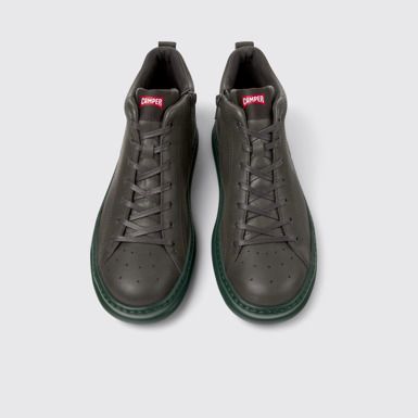 Runner Botines grises de piel para hombre.