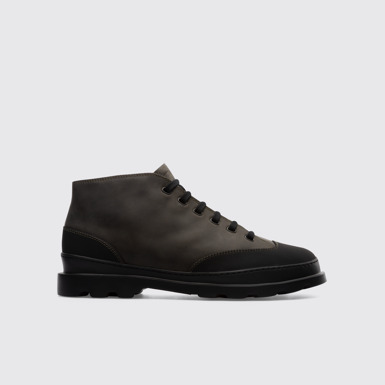Side view of Brutus Greenish-grey ankle boot for men
