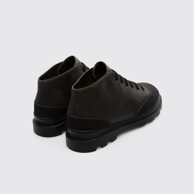 Back view of Brutus Greenish-grey ankle boot for men