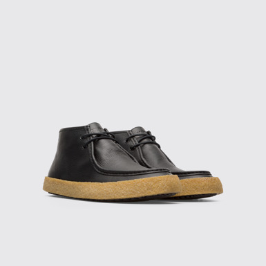 Front view of Bark Men's black ankle boot