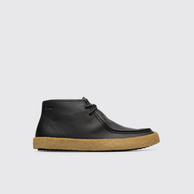 Side view of Bark Men's black ankle boot