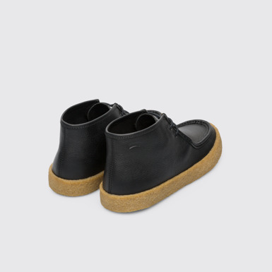 Back view of Bark Men's black ankle boot