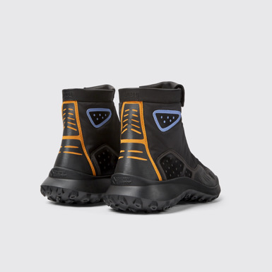 Back view of CRCLR Men's black ankle boots with ePE membrane