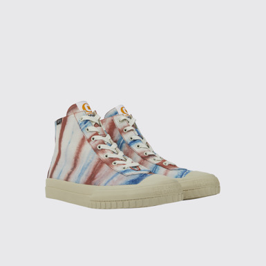 Front view of Camper x EFI Multicolored organic cotton sneakers for men