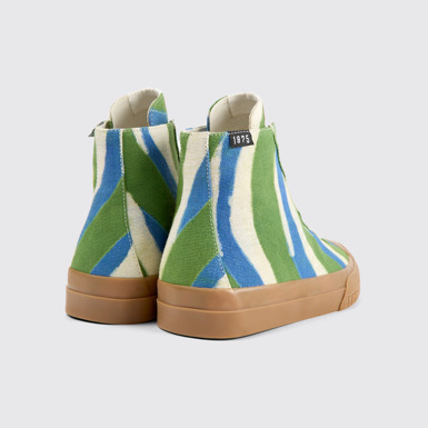 Back view of Camper x EFI Multicolored organic cotton sneakers for men