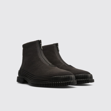 Front view of Pix Black zip boot for men