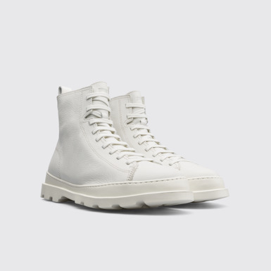 Front view of Brutus White boots for men