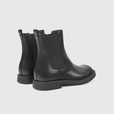 Back view of MIL 1978 Black leather Chelsea boots for men