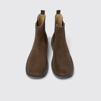 Overhead view of MIL 1978 Brown nubuck Chelsea boots for men