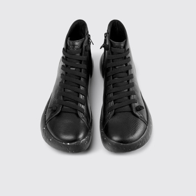 Overhead view of Peu Stadium Black leather ankle boots for men
